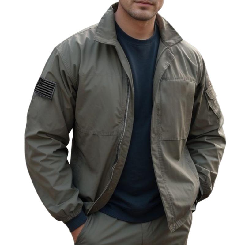 Men's Retro Casual Solid Color Workwear Outdoor Field Jacket 88511867TO