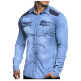 Men's Washed Denim Long Sleeve Shirt 05174445F