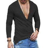 Men's Classic Casual V-Neck Long Sleeve T-Shirt 03851336K