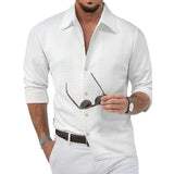 Men's Diamond Jacquard Solid Color Long Sleeve Shirt 06528198Y