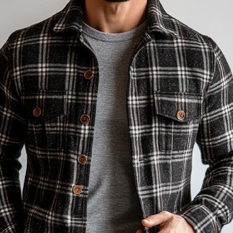 Men's Vintage Check Single Breasted Thin Jacket 10836065Y