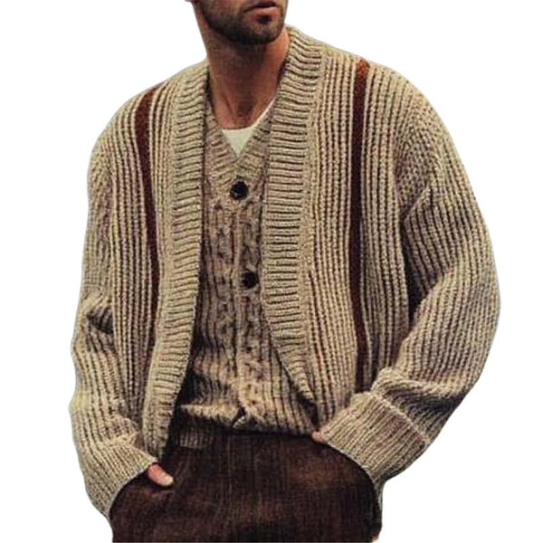 Men's Retro Classic Casual Stitching Comfortable Loose Cardigan 91263941K