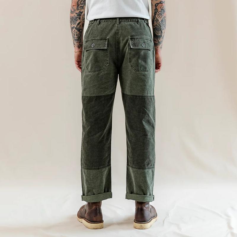 Men's Fashion Patchwork Washed Straight Denim Cargo Pants 14816031Z