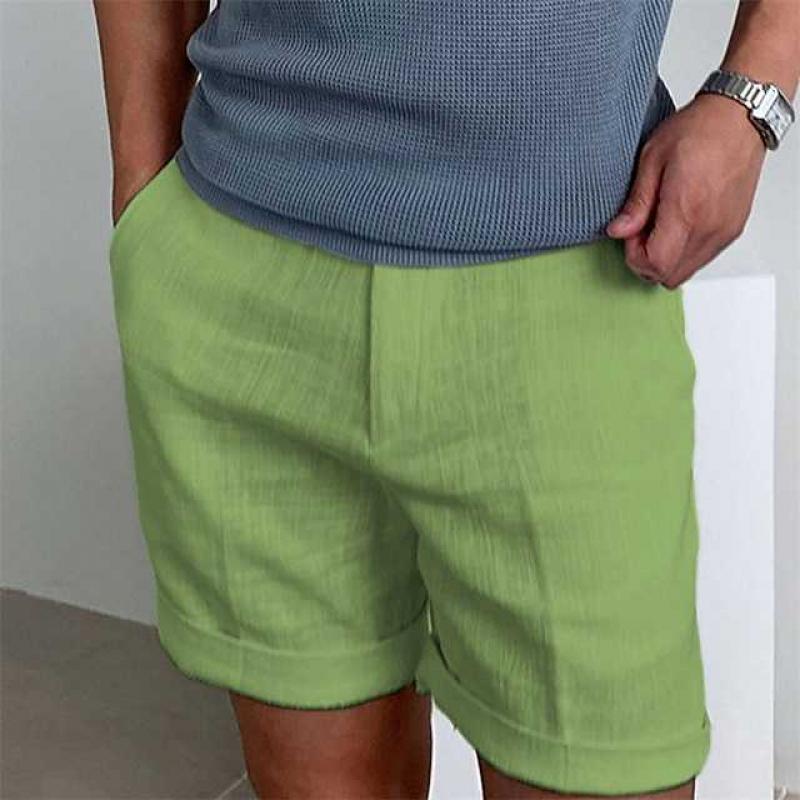 Men's Vintage Linen Beach Shorts 12450822Y