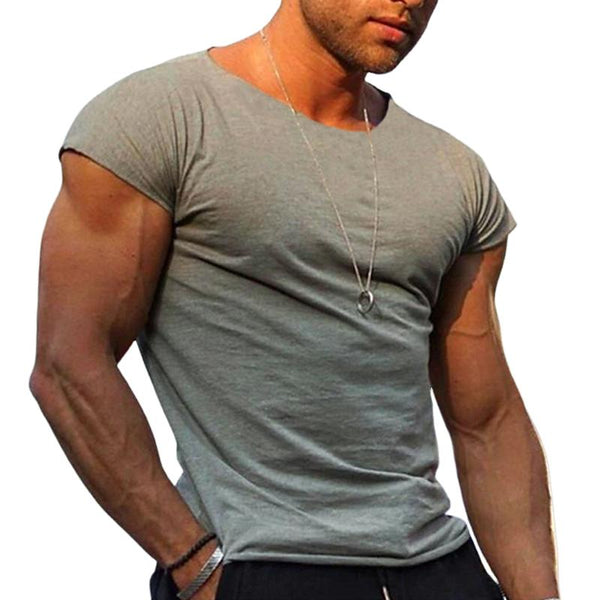 Men's Casual Solid Color Short Sleeve T-Shirt 13842704Y