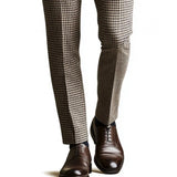 Men's Retro Classic Casual Fashion Slim Fit Houndstooth Suit Pants 82382260K