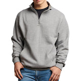 Men's Casual Solid Color Stand Collar Zipper Sweatshirt 81192521Y