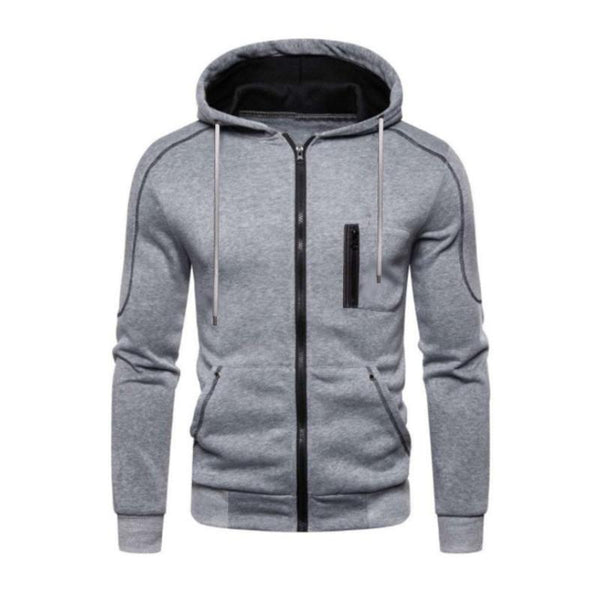 Men's Casual Hooded Long Sleeve Zip-Up Sports Jacket 69692147M