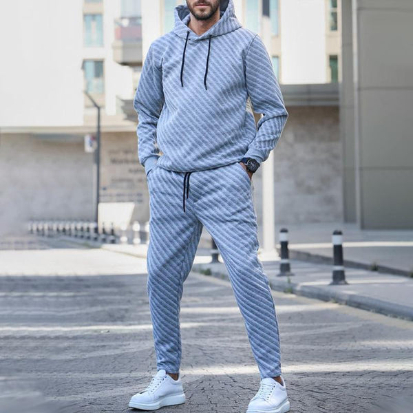 Men's Fashion Loose Hoodie And Elastic Waist Trousers Sports Casual Set 78438802Z