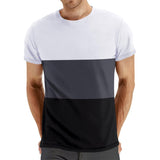 Men's Colorblock Round Neck Short Sleeve Casual T-shirt 44715255Z