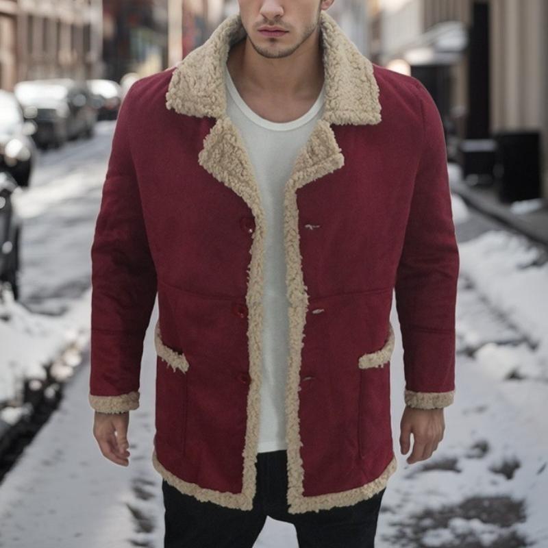 Men's Solid Color Shearling Coat 94426097Y