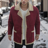 Men's Solid Color Shearling Coat 94426097Y