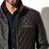 Men's Vintage Casual Quilted Patchwork Pocket Zipper Coat 93717756TO