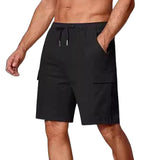 Men's Casual Cotton Blend Elastic Waist Loose Cargo Shorts 92302242M