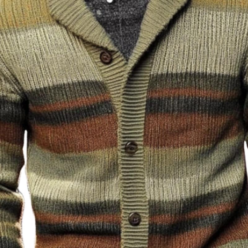 Men's Retro Casual Colorblock Knit Cardigan　05736787F