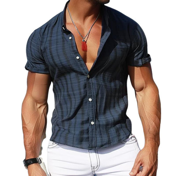 Men's Casual Striped Short Sleeve Shirt 86123430TO