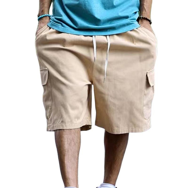 Men's Solid Straight Multi-pocket Cargo Shorts 38277770Z