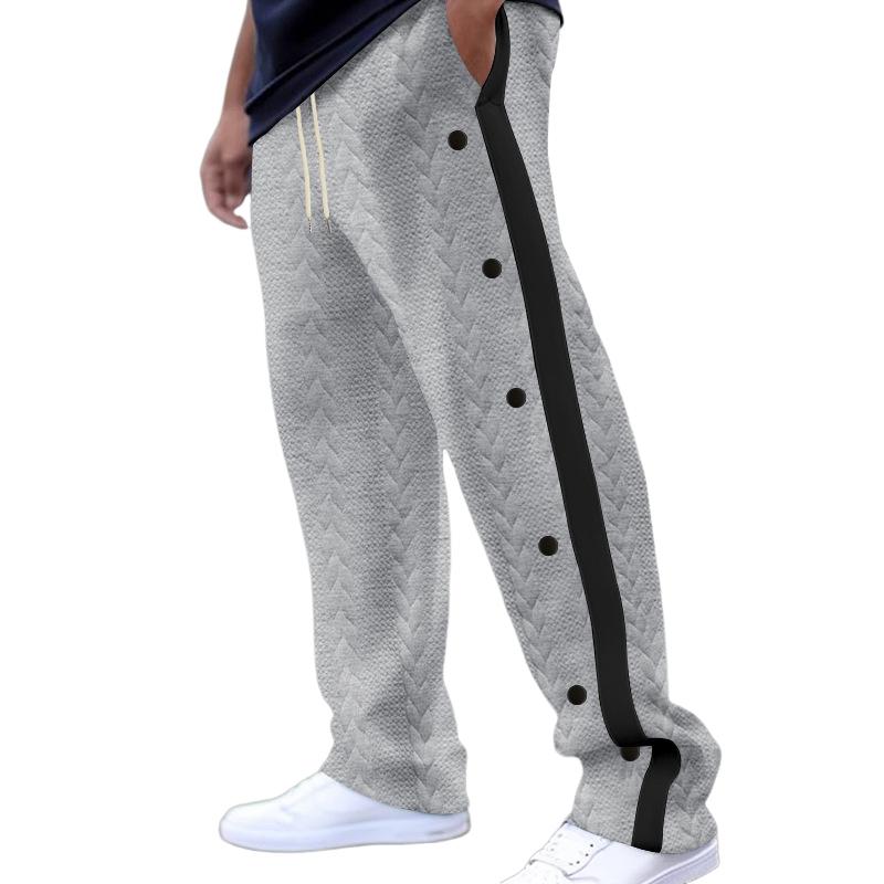 Men's Textured Jacquard Trousers Loose Sweatpants 09302280Y