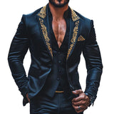 Men's Retro Casual Palace Style Satin Embroidered Blazer 21200893TO