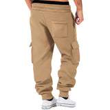 Men's Solid Color Sports Multi-Pocket Sweatpants 70234059Y