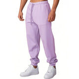 Men's Solid Color Elastic Waist Sports Pants 02786005Z