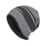 Men's Retro Colorblock Jacquard Plush Lining Warm Knitted Hat 15668282Y