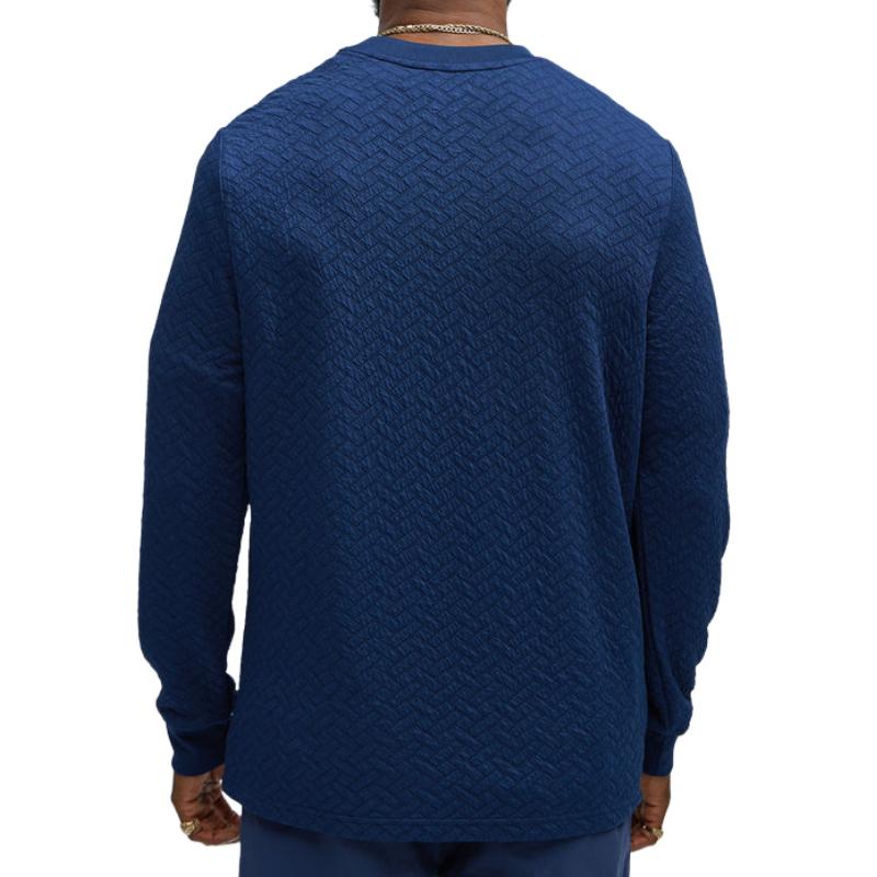 Men's Casual Loose Round Neck 3D Embossed Long Sleeve Sweatshirt 63777801F