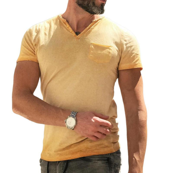 Men's Distressed V-Neck Short Sleeve T-Shirt 34937433X