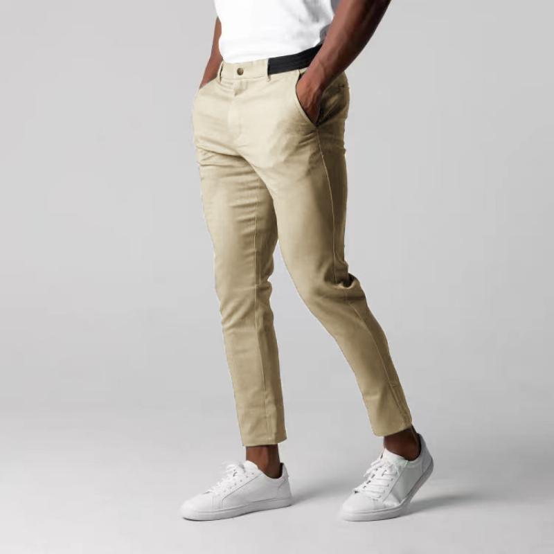 Pantalones casuales transpirables ajustados y sólidos para hombre 67784932Z