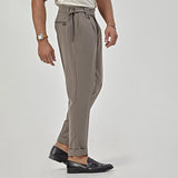 Men's Solid Loose Belt Casual Suit Pants 83486788Z