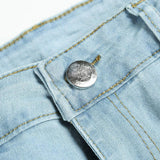 Men's Retro Distressed Holes Denim Shorts 76452806Z