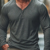 Men's Casual V-neck Long-sleeved Bottoming T-shirt 61185912F