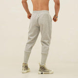 Men's Solid Elastic Waist Sports Fitness Pants 43202785Z
