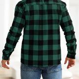 Men's Casual Plaid Lapel Shirt Jacket 84814297X