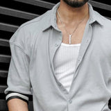 Men's Casual Colorblock Striped Lapel Shirt 10028964TO