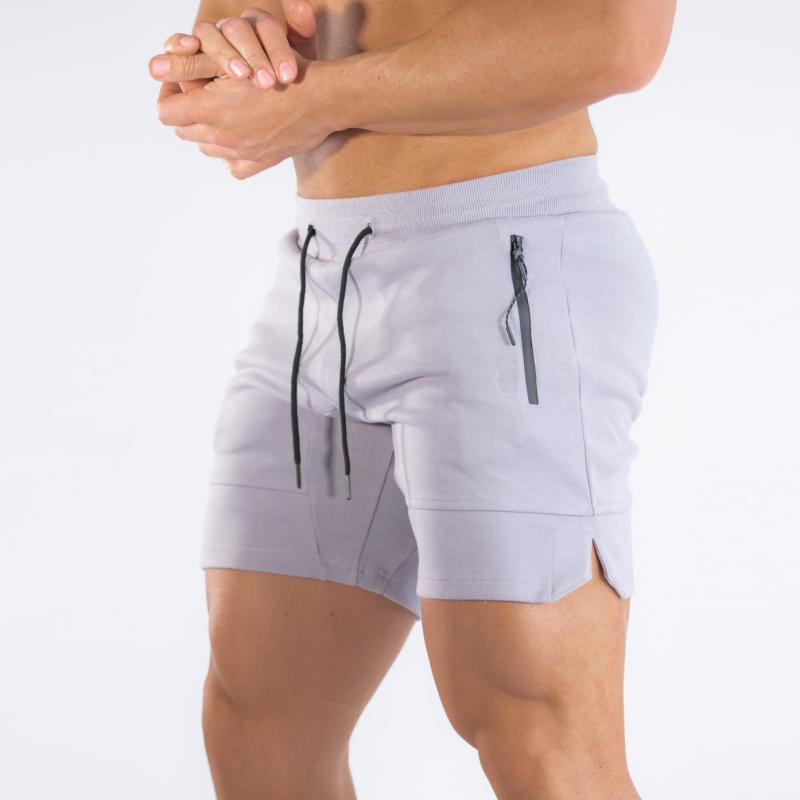Einfarbige, schnelltrocknende, atmungsaktive Sport-Fitness-Shorts für Herren mit elastischer Taille 32298249Z