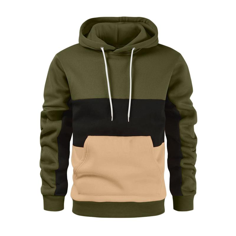 Men's Classic Casual Fashion Colorblock Long Sleeve Hoodie 20184537K