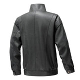 Men's Casual Vintage Stand Collar Leather Jacket 66275210F