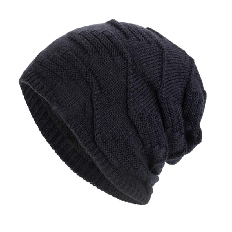 Gorro de punto cálido con forro de felpa vintage para hombre 44555393Y