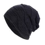 Men's Vintage Plush Lined Warm Knitted Hat 44555393Y