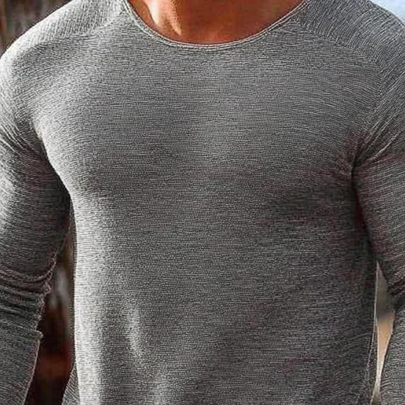 Men's Fashion Round Neck Long Sleeve Casual T-shirt 08058117Z