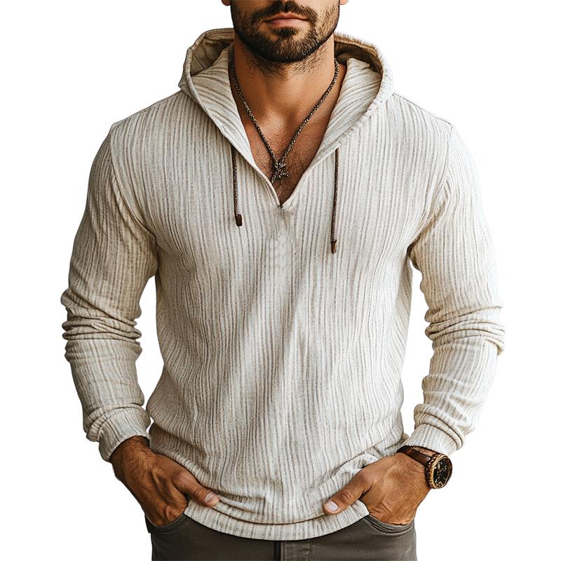 Men's Classic Casual Slim Fit Linen Hoodie 40603886K