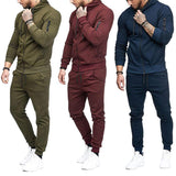 Men's Casual Sports Hooded Sweatshirt and Sweatpants Set 30695619F