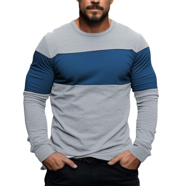 Men's Casual Color Block Print Long Sleeve T-Shirt 05439098Y