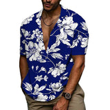 Men's Floral Lapel Short Sleeve Loose Casual Shirt 81988867Z