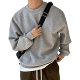 Men's Solid Loose Round Neck Long Sleeve Casual Sweatshirt 02294304Z