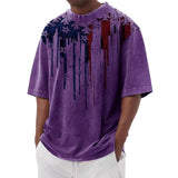 Men's Flag Printed Casual Short Sleeve Crew Neck T-Shirt 83998859X