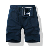 Men's Casual Solid Color Multi-Pocket Cargo Shorts 08651539Y