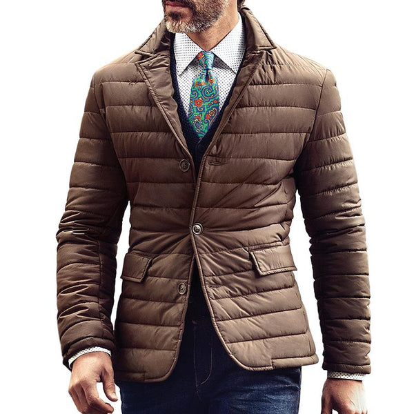 Men's Vintage Casual Solid Color Quilted Pocket Single Breasted Blazer 68031461TO