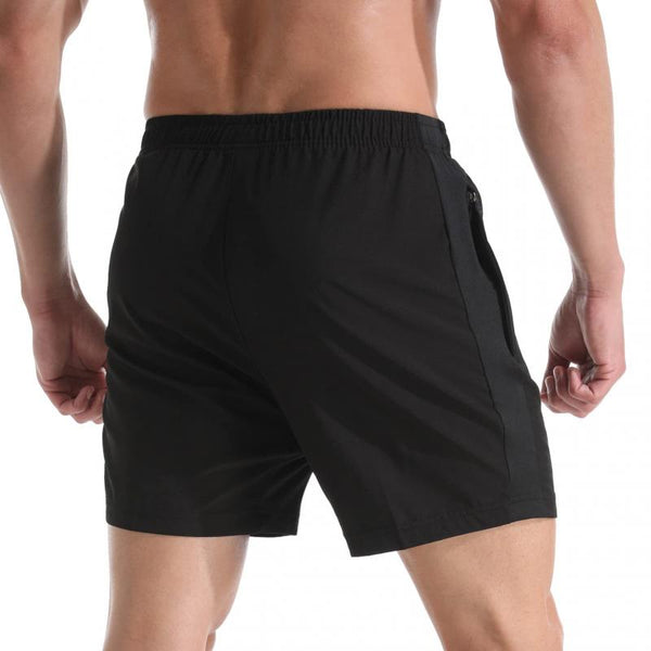 Men's Solid Color Quick-dry Zip Pocket Sports Shorts 85638434Z
